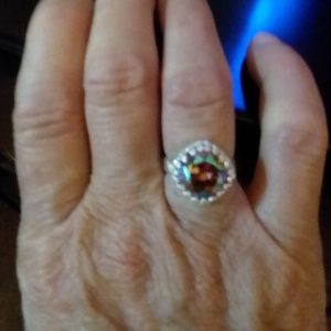 Swarovski Silver Plated Bezel Crown Ring